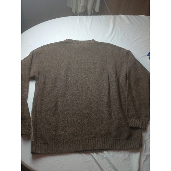 St. Johns Bay Textured Color Block Sweater Knit Mens Size XL Tall Red Brown Tan - Picture 4 of 4